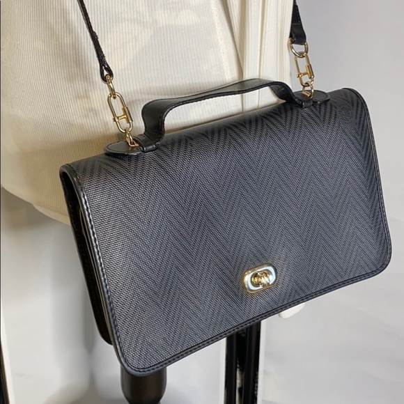 Mark Cross Gray Black Coated Logo Canvas Bag - Picture 11 of 12